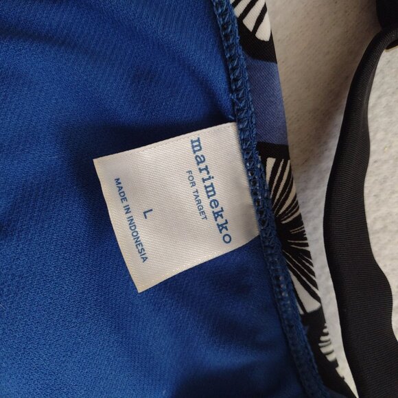 Marimekko For Target Blue & Black Print Triangle Bikini Top L - Picture 2 of 9